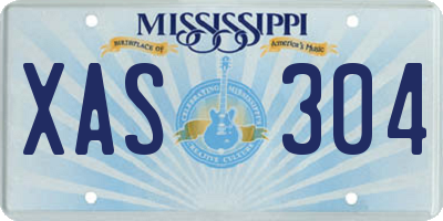 MS license plate XAS304