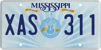 MS license plate XAS311