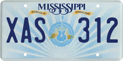 MS license plate XAS312