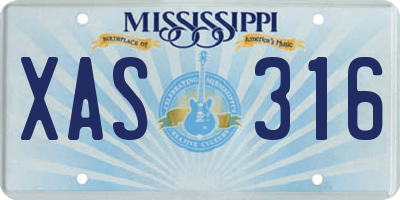 MS license plate XAS316