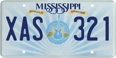 MS license plate XAS321