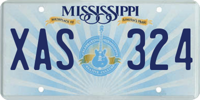 MS license plate XAS324