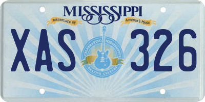 MS license plate XAS326