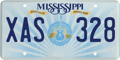 MS license plate XAS328