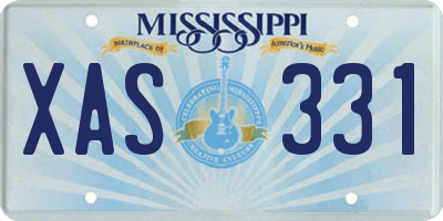 MS license plate XAS331