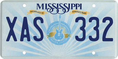 MS license plate XAS332