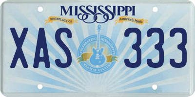 MS license plate XAS333