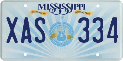 MS license plate XAS334