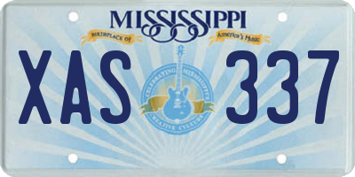 MS license plate XAS337