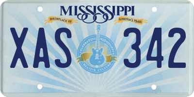 MS license plate XAS342