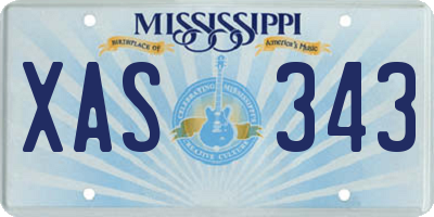 MS license plate XAS343
