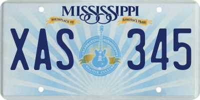 MS license plate XAS345
