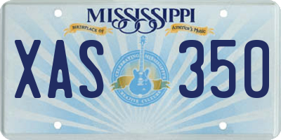 MS license plate XAS350