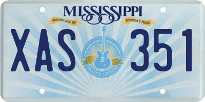 MS license plate XAS351