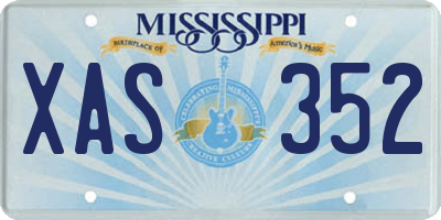 MS license plate XAS352
