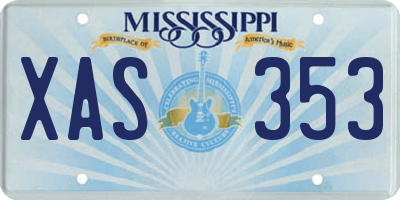 MS license plate XAS353