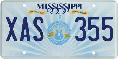 MS license plate XAS355