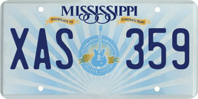 MS license plate XAS359