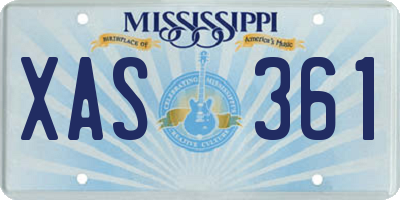 MS license plate XAS361