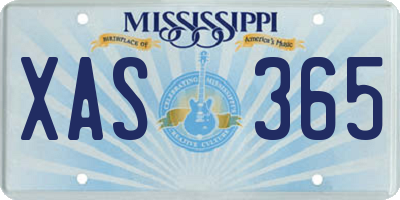 MS license plate XAS365