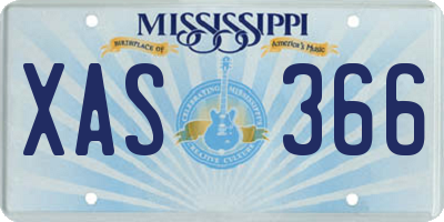 MS license plate XAS366