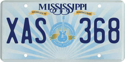 MS license plate XAS368