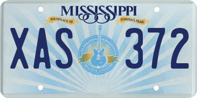 MS license plate XAS372
