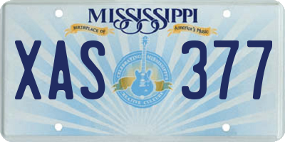 MS license plate XAS377