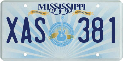 MS license plate XAS381