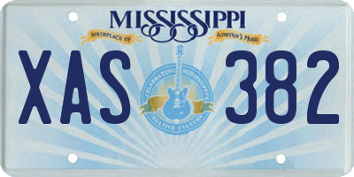 MS license plate XAS382