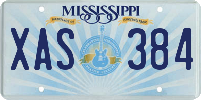 MS license plate XAS384