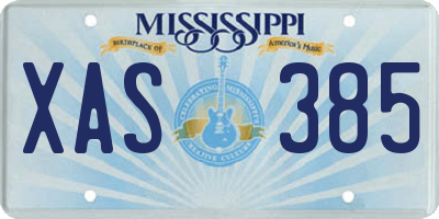 MS license plate XAS385