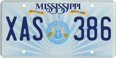 MS license plate XAS386