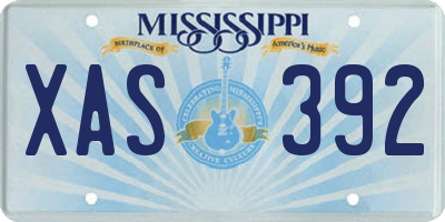 MS license plate XAS392