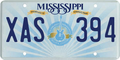MS license plate XAS394