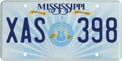 MS license plate XAS398