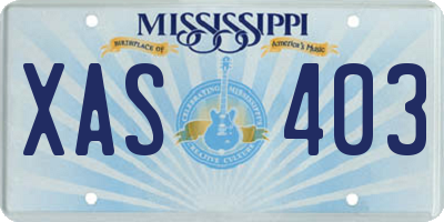 MS license plate XAS403