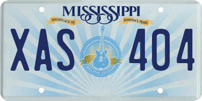 MS license plate XAS404