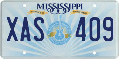 MS license plate XAS409