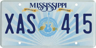 MS license plate XAS415