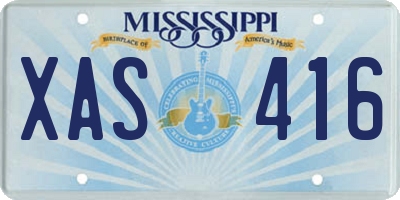 MS license plate XAS416