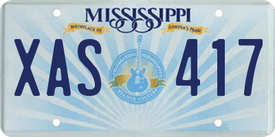 MS license plate XAS417