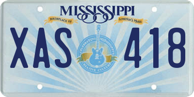 MS license plate XAS418