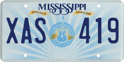 MS license plate XAS419