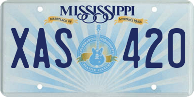 MS license plate XAS420