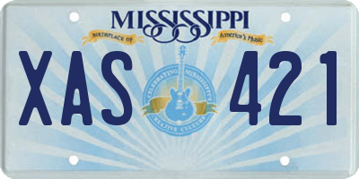 MS license plate XAS421