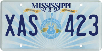 MS license plate XAS423