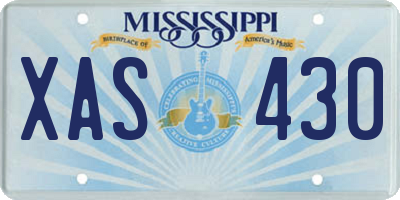 MS license plate XAS430