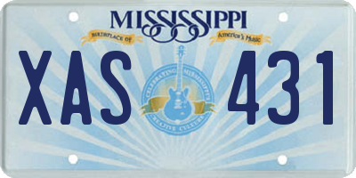 MS license plate XAS431
