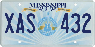 MS license plate XAS432